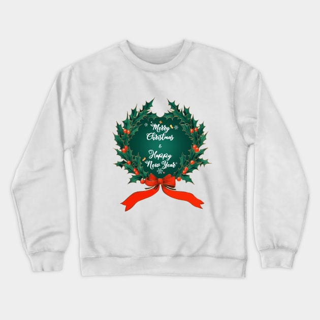 Merry Christmas and Happy New Year Crewneck Sweatshirt by MaxixArt
